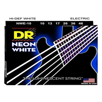 Afbeelding van DR Strings NWE 10 Hi Def Neon White Medium 46 elektrische gitaarsnaren
