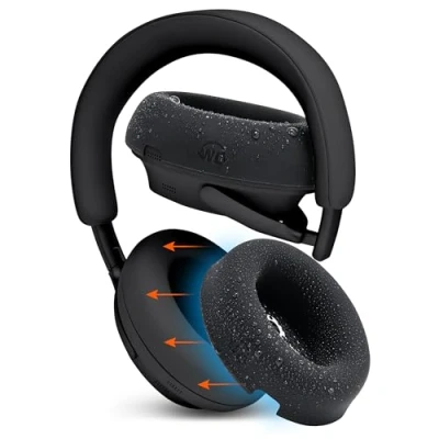 Afbeelding van WC SweatZ QC Ultra V2 Gepatenteerde beschermende oorkussenhoezen voor Bose QuietComfort van Wicked Cushions Past niet op andere hoofdtelefoons Black