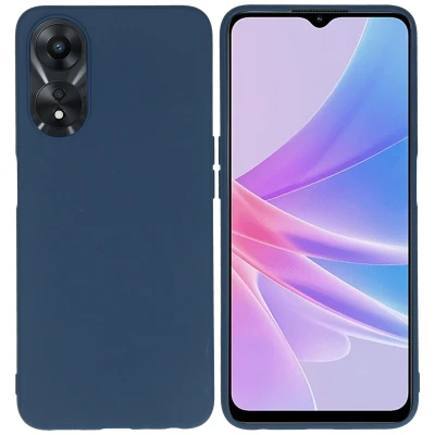 Afbeelding van Oppo A78 Hoesje Siliconen en TPU (zacht) iMoshion Softcase/Backcover Donkerblauw Telefoonhoesje