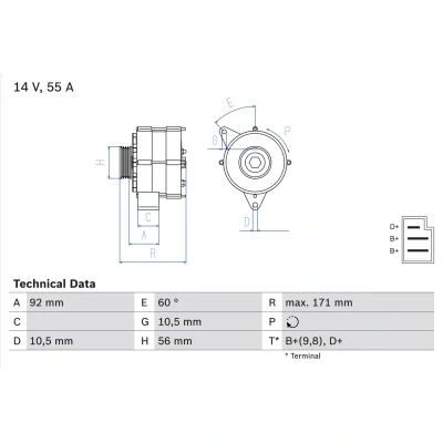 Afbeelding van Bosch Alternator/Dynamo 0 986 033 740