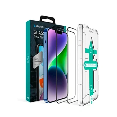 Afbeelding van Deppa [2 Stuks] Screen Protector voor iPhone 13 Pro Max/14 Plus (6.7&#039;) Schermbeschermer, 9H Gehard glas Volledige dekking met sjabloon installatie [Bubble Free]