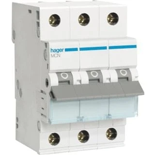 Afbeelding van Hager installatieautomaat 3p 6ka c karakteristiek 40a 3 modulen mcn340e