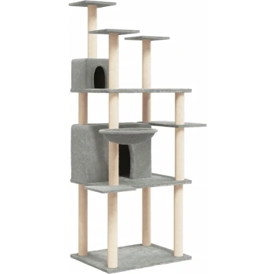 Afbeelding van vidaXL Kattenmeubel met sisal krabpalen 166 cm lichtgrijs