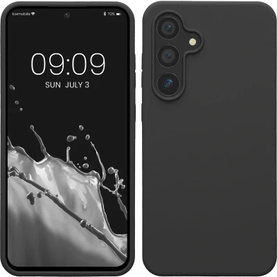 Afbeelding van kwmobile telefoonhoesje geschikt voor Samsung Galaxy S24 FE Hoesje met siliconen coating Smartphone case in donkergrijs