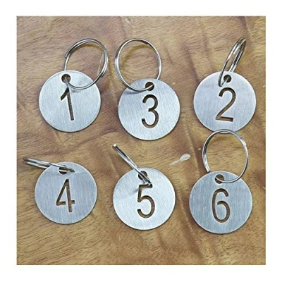 Afbeelding van Sourcemall Genummerde Tags met Sleutelhanger Roestvrij Staal Cirkel (1 50)