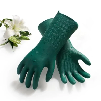 Afbeelding van Vgo... Werkhandschoenen voor reiniging, extra dik, 1,2 mm, herbruikbaar, zonder latex, geurloos, keuken, badkamer, levensmiddelen, tuinieren, hitte en koudebestendig, van Tpe naden