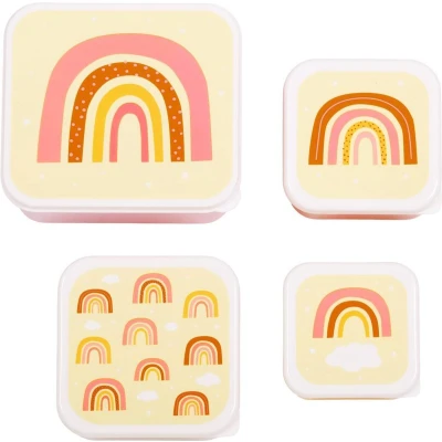 Afbeelding van A little lovely company lunchbox set regenbogen 4st
