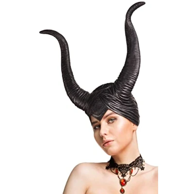 Afbeelding van Balinco Hoorns Latex Hoed, Halloween Kostuum Dames, Gotiek, Cosplay, Duivelskostuum, Duivelshoorns Hoofdband, Heksenkostuum, Carnaval, Fancy Dress