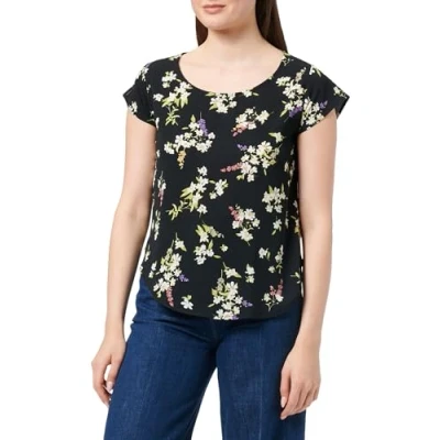 Afbeelding van Vero Moda Blouse met korte mouwen VMSAKI SS ZIP TOP AOP WVN GA NOOS