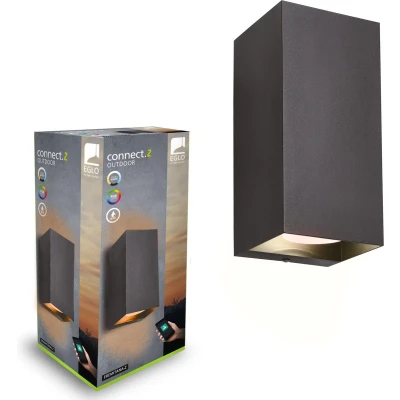 Afbeelding van EGLOÂ connect.zÂ Eremitana ZÂ SmartÂ WandlampÂ Buiten Â GU10Â 24Â cmÂ Zwart