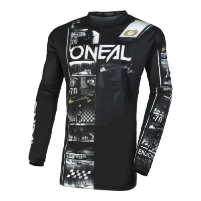Afbeelding van Oneal Element Attack Motorcross Jersey, zwart wit, afmeting L voor man