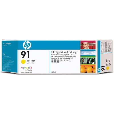 Afbeelding van HP 91 (C9469A) Inktcartridge Geel