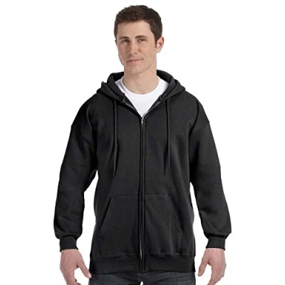 Afbeelding van Hanes F280 Ultimate katoenen sweatshirt met lange rits, Zwart, XXL