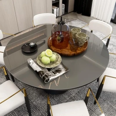 Afbeelding van Mayda Ronde tafelfolie, transparant, 2 mm dik, heldere pvc tafelbeschermfolie met afgeronde randen, tafelkleed op maat gemaakt of in diverse maten verkrijgbaar (diameter 130 cm)