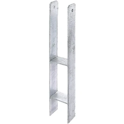 Afbeelding van Alberts 208424 H paalhouder thermisch verzinkt vrije breedte 71 161 mm totale hoogte 600 800 materiaaldikte 4 8 121 6
