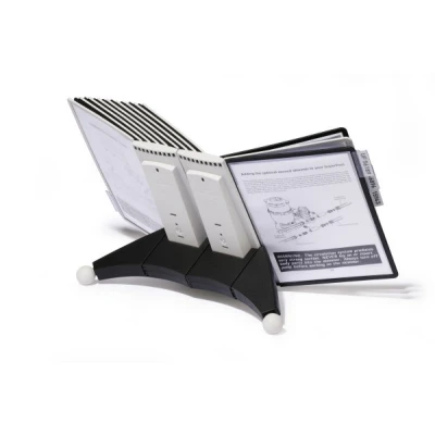 Afbeelding van Durable 551922 Sherpa Tafel zichtpanelensysteem met 20 zwart/grijze zichtpanelen