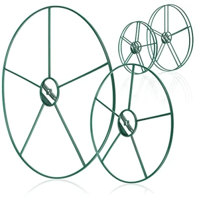 Afbeelding van COM FOUR® 6x bloem en vaste plantenhouder ronde struiksteun in twee maten voor bloemen, ranken planten