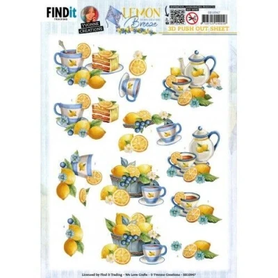 Afbeelding van 3D Push Out Yvonne Creations Lemon Breeze Tea