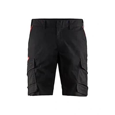 Afbeelding van Blaklader Industrie short met stretch 1446 1832 Zwart/Rood C62