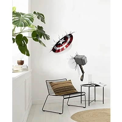 Afbeelding van Komar Wandfolie Avengers hamer &amp; Shield (4 delig)
