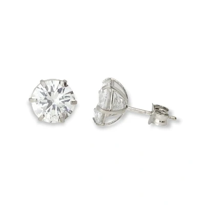 Afbeelding van Witgouden Oorknoppen Zirkonia 8 mm 18 karaats