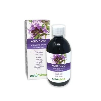 Afbeelding van Monnikspeper of Kuisheidsboom (Vitex agnus castus) vruchten Alcoholvrije Moedertinctuur Naturalma Vloeibaar extract druppels 500 ml Voedingssupplement Veganistisch