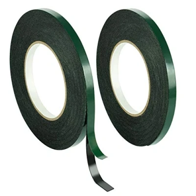 Afbeelding van Poppstar 2x Dubbelzijdige Schuimtape, Montagetape (10m x 9mm 1mm), Zwart