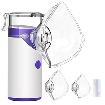 Afbeelding van Inhalatieapparaat voor kinderen, vernevelaar volwassenen: draagbare baby verkoudheid, inhaleerapparaat, ultrasone nebulizer, elektrische USB oplaadbaar, instelbare stille inhalerapparaten