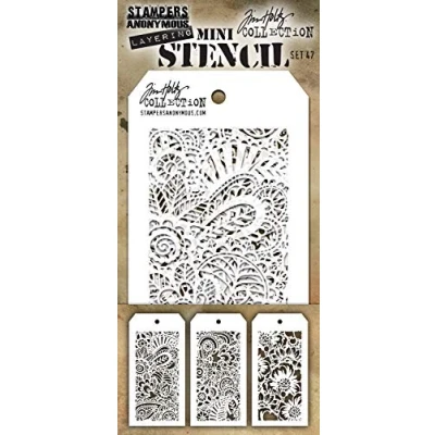 Afbeelding van Tim Holtz Stampers Anon Mini Stencil, Set #47, One Size