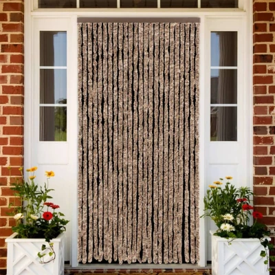 Afbeelding van Vliegengordijn 100x230 cm chenille beige en donkerbruin