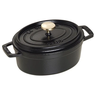 Afbeelding van STAUB Gietijzeren braad/cocotte, ovaal 15 cm, 0,6 L, zwart