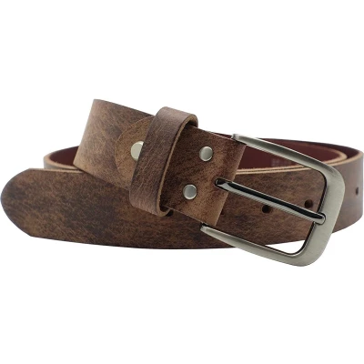 Afbeelding van Exclusieve heren/dames riemen leer bruin Taillemaat 105 4cm breed Buffelleer Luxe Riem Trendy