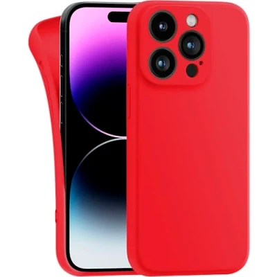 Afbeelding van MyGadget Silicone Sleeve Compatibel met Apple iPhone 14 Pro Duurzame Beschermende TPU Case Slanke Rugdekking Krasbestendige Cell Phone Mat Rood