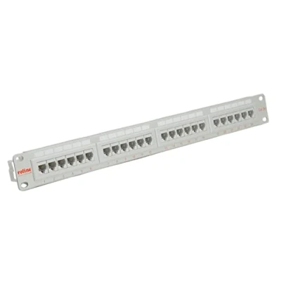Afbeelding van ROLINE Cat.5e (Class D), 19 patchpanel, 24 ports, UTP, grijs