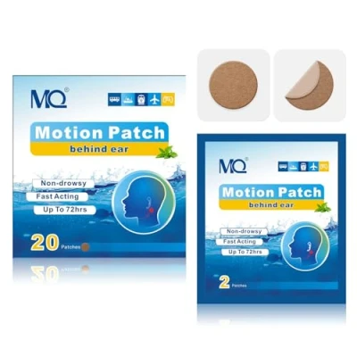 Afbeelding van MQ 20ct bewegingsziekte patches, donkere kleur, zeeziekte patches niet slaperig en waterdicht, cruiseschip reisbenodigdheden, snelwerkend langdurig 72H
