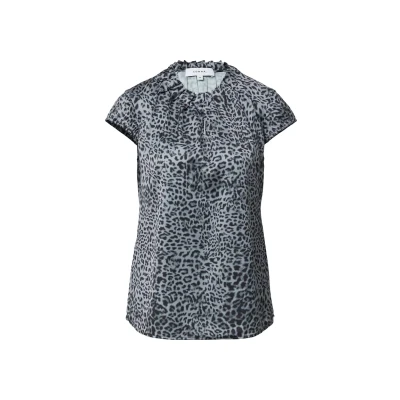 Afbeelding van COMMA Blouse duifblauw / grijs zwart