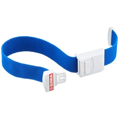 Afbeelding van Gima Fast Tourniquet met uniek sluitsysteem onmiddellijke vrijgave, van katoen en rubber, latexvrij, kleur blauw, afmetingen 40,5 x 3 cm; 1 stuk