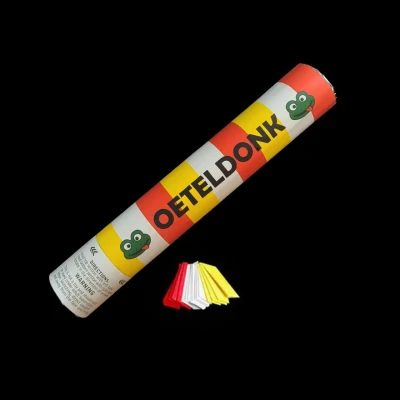 Afbeelding van Budget confetti kanon Oeteldonk Rood Wit Geel 30cm