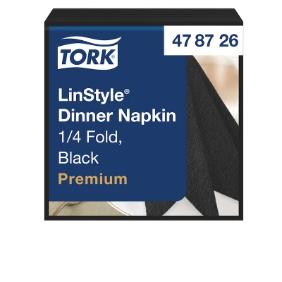 Afbeelding van Dinnerservetten Tork LinStyle 1/4 vouw 1 laags 50st zwart 478726