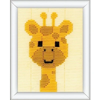 Afbeelding van Vervaco 4 Creative Kids spansteek kit lieve giraf