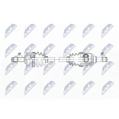 Afbeelding van NTY NPW FT 073 Aandrijfas Vooras links 597mm FIAT: Panda II Hatchback (169) 1.2 LPG, 1.1, Natural Power, 2003 2013