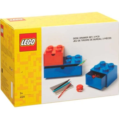 Afbeelding van Lego Opbergbox Bureaulade Brick Color Set van 3 Stuks Kunststof Multicolor
