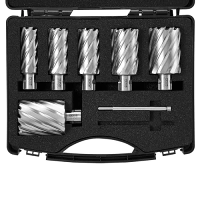 Afbeelding van VEVOR Carrotterfrees, 6 stuks, ringfrees, Weldon, diameter 25 50,8 mm, boordiepte van snelstaal, HSS accessoires voor magnetische boormachines, metalen boren