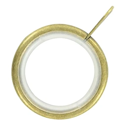 Afbeelding van Bulk Hardware bh05501 Stille gordijnroedering Vast oog Antiek messing Afmeting, Binnenkant wit, 32 mm, 24 stuks