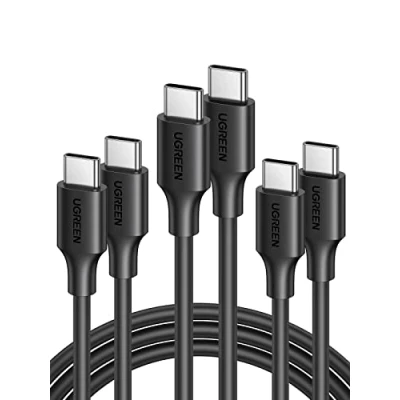 Afbeelding van UGREEN USB C naar Kabel 60W 3 Stuk PD 3.0 PPS Oplaadkabel Pack Compatibel met iPhone 15 Pro Max Galaxy S23 Pixel 7 iPad 12.9 Mini 6/Air 5 Tab S8 Steam Deck enz. (0.5M)