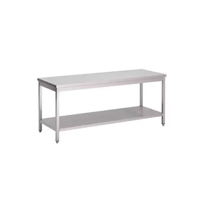 Afbeelding van Gastro M RVS werktafel met onderblad 88x70x70cm