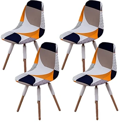 Afbeelding van CHNSHOME Eetkamerstoelhoezen scandinavische stoelhoezen Stretch scandi Shell Zijstoelhoezen voor Keuken Woonkamer 4 stuks