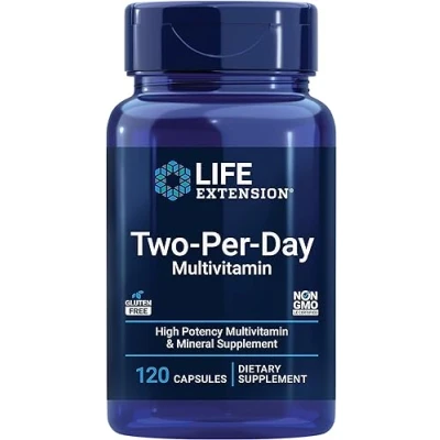 Afbeelding van Live Extension&#039;s Multivitaminen per dag, vitamine B, C, D, zink, verpakt met meer dan 25 vitaminen, mineralen en extracten, levering van twee maanden, niet GGO, glutenvrij, 120 capsules
