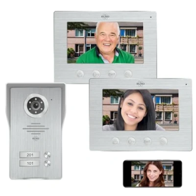 Afbeelding van ELRO DV4000IP2 Wifi IP Video Deur Intercom 2 appartementen 1080P Full HD Camera met nachtzicht 4 draads kabel