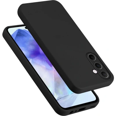 Afbeelding van Cadorabo Hoesje geschikt voor Samsung Galaxy A55 Case in LIQUID ZWART Beschermhoes TPU silicone Cover